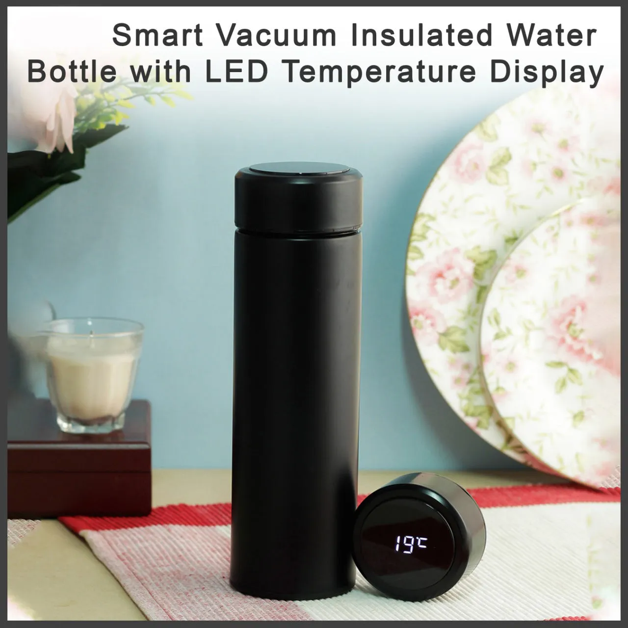 0697 SMART VACUUM INSULATED WATER BOTTLE WITH LED TEMPERATURE DISPLAY ( B Grade Brown Box )