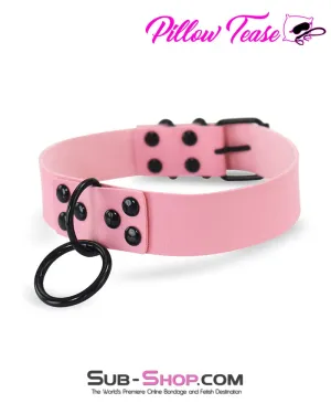 0811DL      Pink Gothic Bondage Collar with Black Hardware