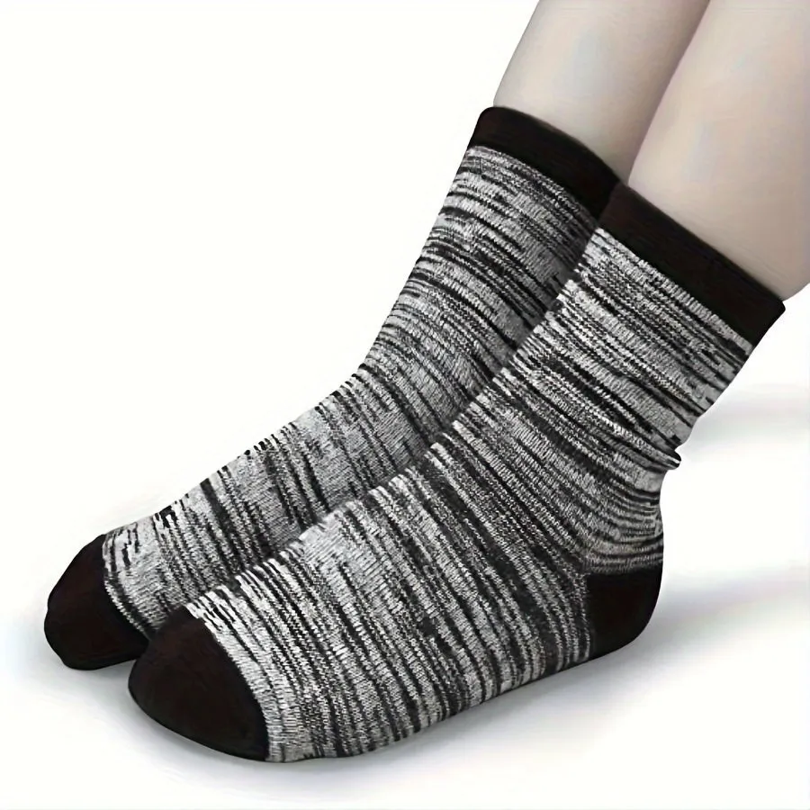 10 Pairs Boys' Warm Knit Socks - Soft, Breathable, Sweat-Absorbing Crew Socks for Fall & Winter"