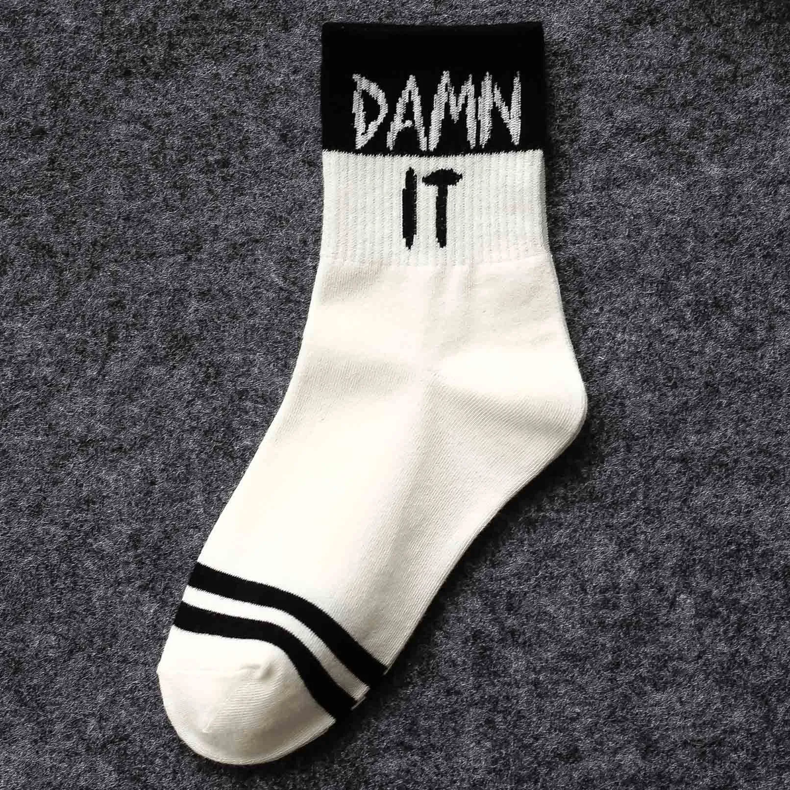 5-Pairs Unisex English Letter Street Fashion Cool Socks