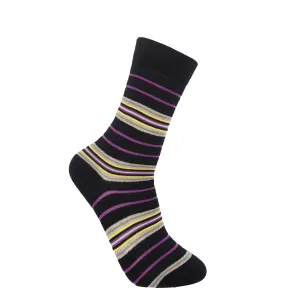 Ayame Multi Stripe Women's Socks - Black