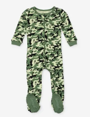 Baby Footed Camouflage Print Pajamas