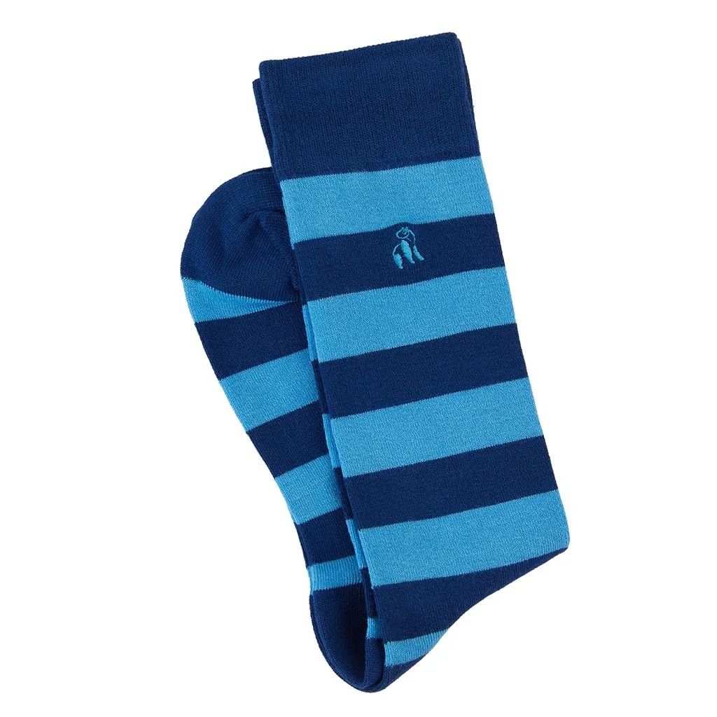 Bamboo Socks - Sky Blue Stripe