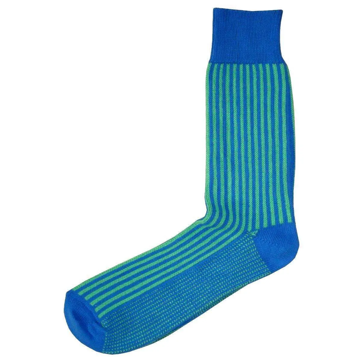 Bassin and Brown Vertical Stripe Socks - Blue/Green