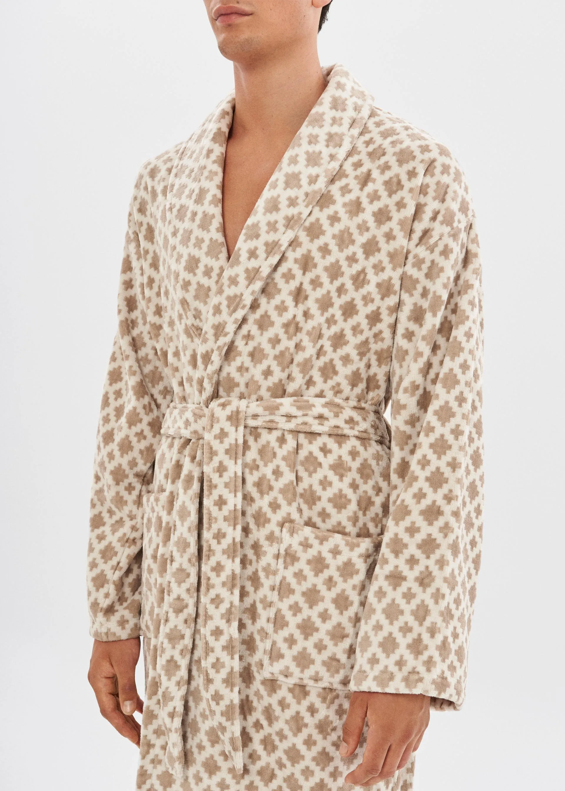 Bathrobe | Velour Geo Triangle