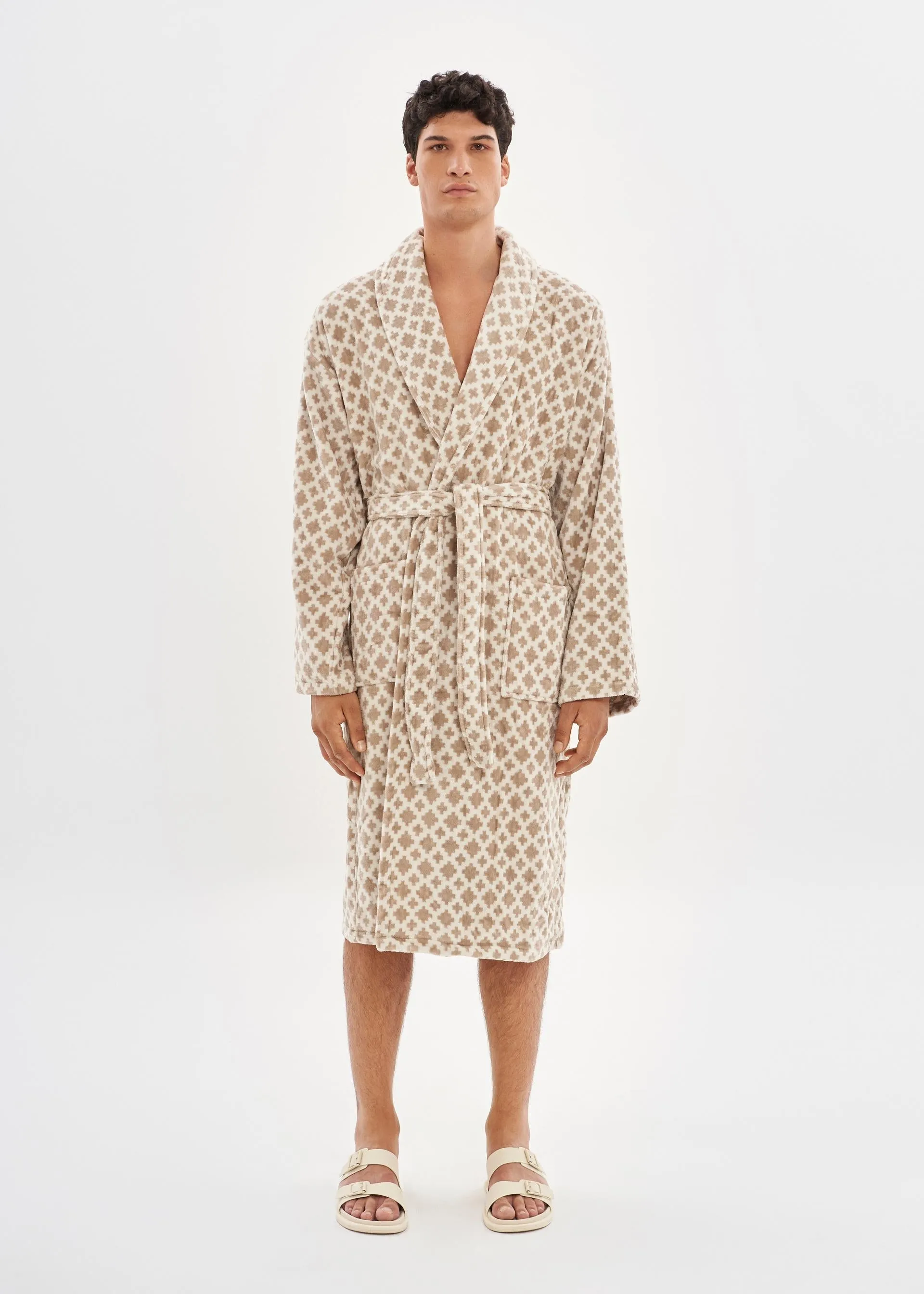 Bathrobe | Velour Geo Triangle