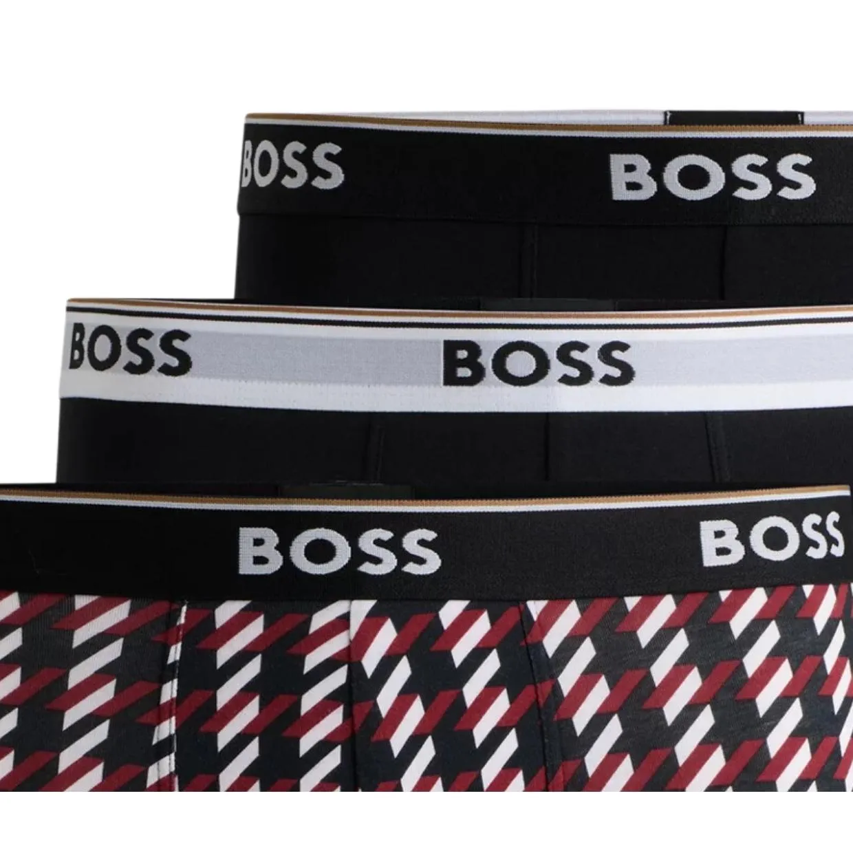 BOSS Logo Waistband Three Pack Stretch Regular Rise Boxer Brief