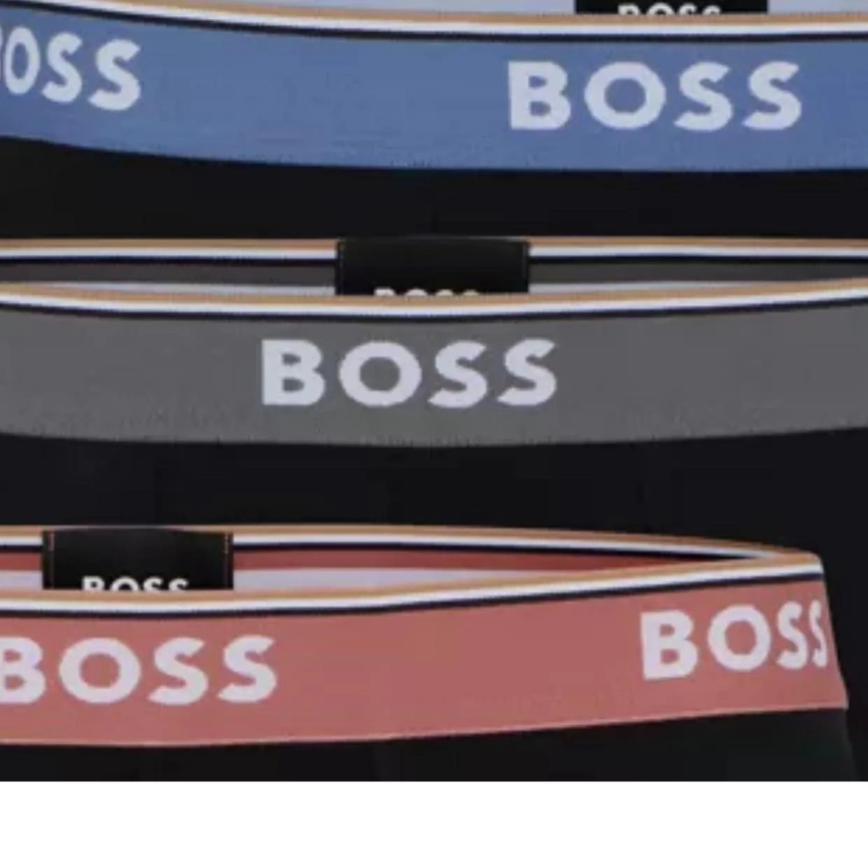 BOSS Three Pack Cotton Stretch Logo Boxer Brief