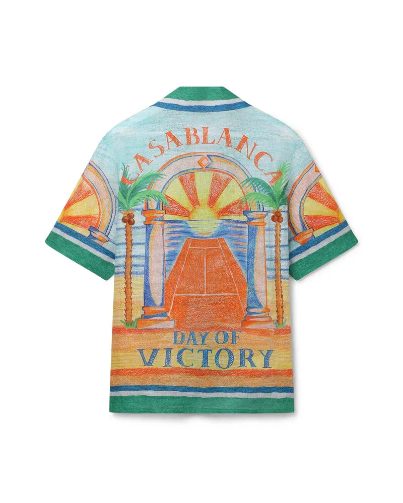 Casablanca Unisex Cuban Collar Short Sleeve Shirt/Day of Victory