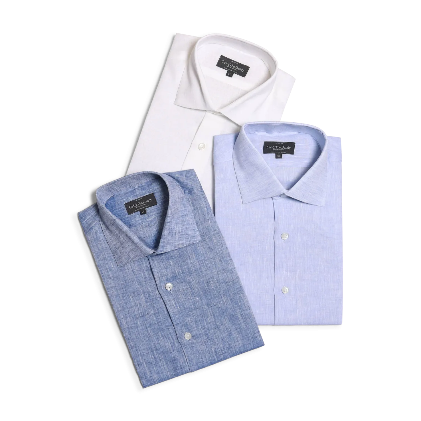 Cutaway Collar Shirt in Sky Blue Linen