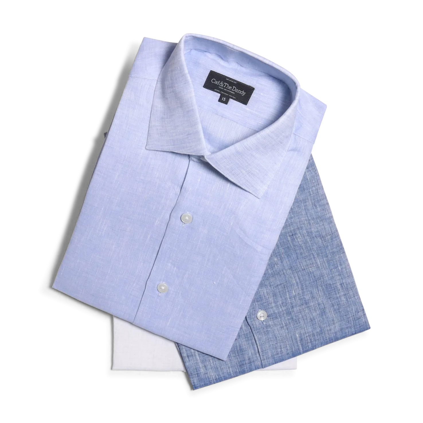 Cutaway Collar Shirt in Sky Blue Linen