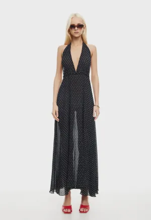 District Maxi Dress - Onyx Polka