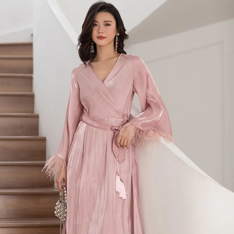 Feather Morning Gown Nightgown Robe