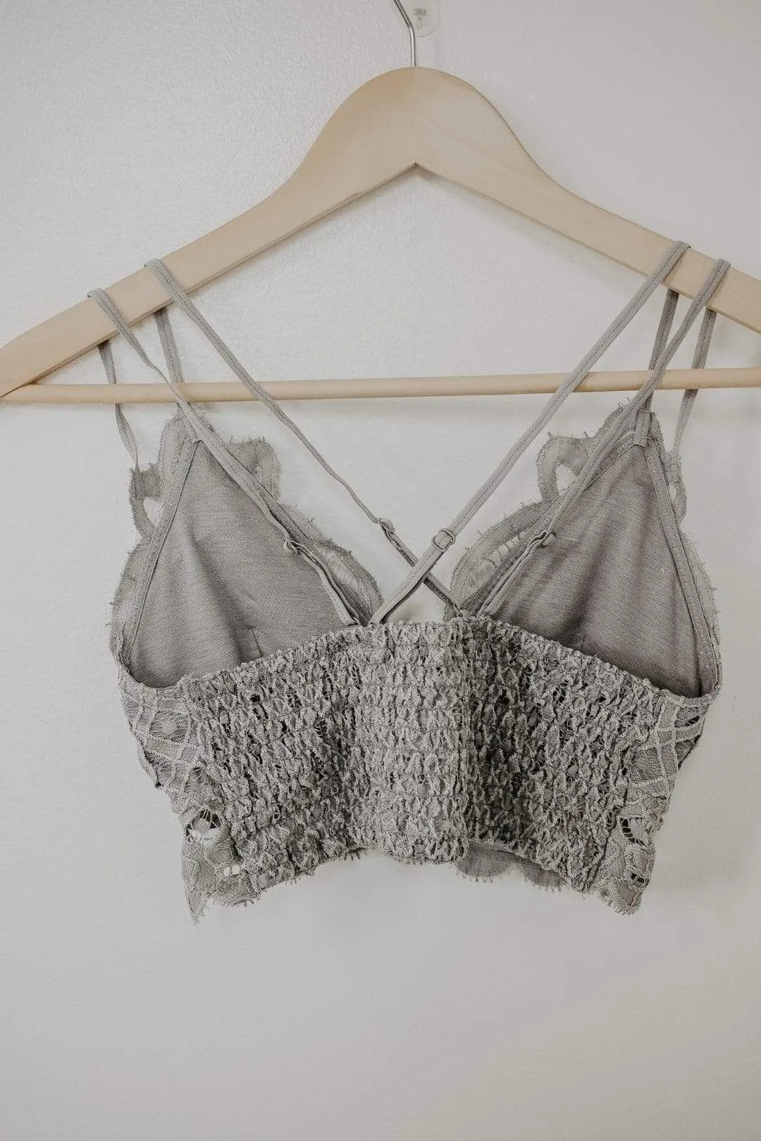 Grey Lace Me Up Bralette