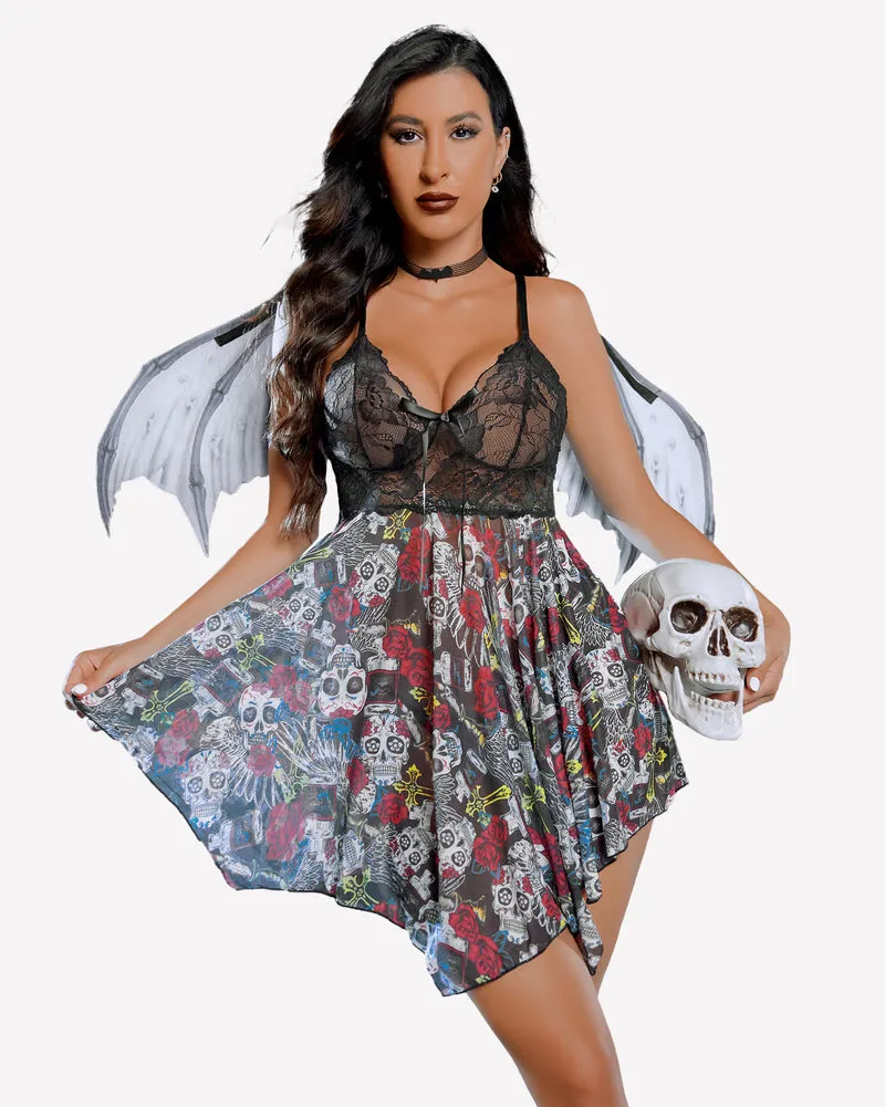 Halloween Lingerie Mesh Nightgown