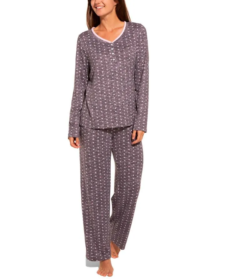 Henley Heart Long Pant PJ Set