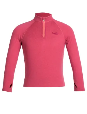 icebreaker Merino Base Layer Kid's Unisex 260 Compass Long Sleeve Half-Zip Crewe Black/ Wild Rose