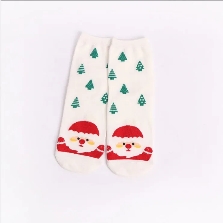 Ladies Christmas Cotton Socks, Cartoon Santa Socks Santa Claus Socks Holiday Socks For Christmas