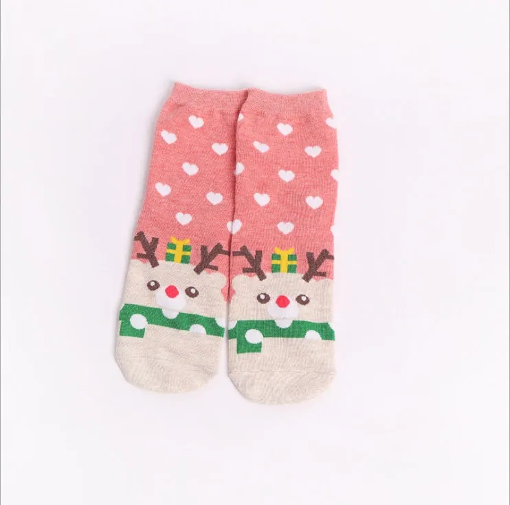 Ladies Christmas Cotton Socks, Cartoon Santa Socks Santa Claus Socks Holiday Socks For Christmas