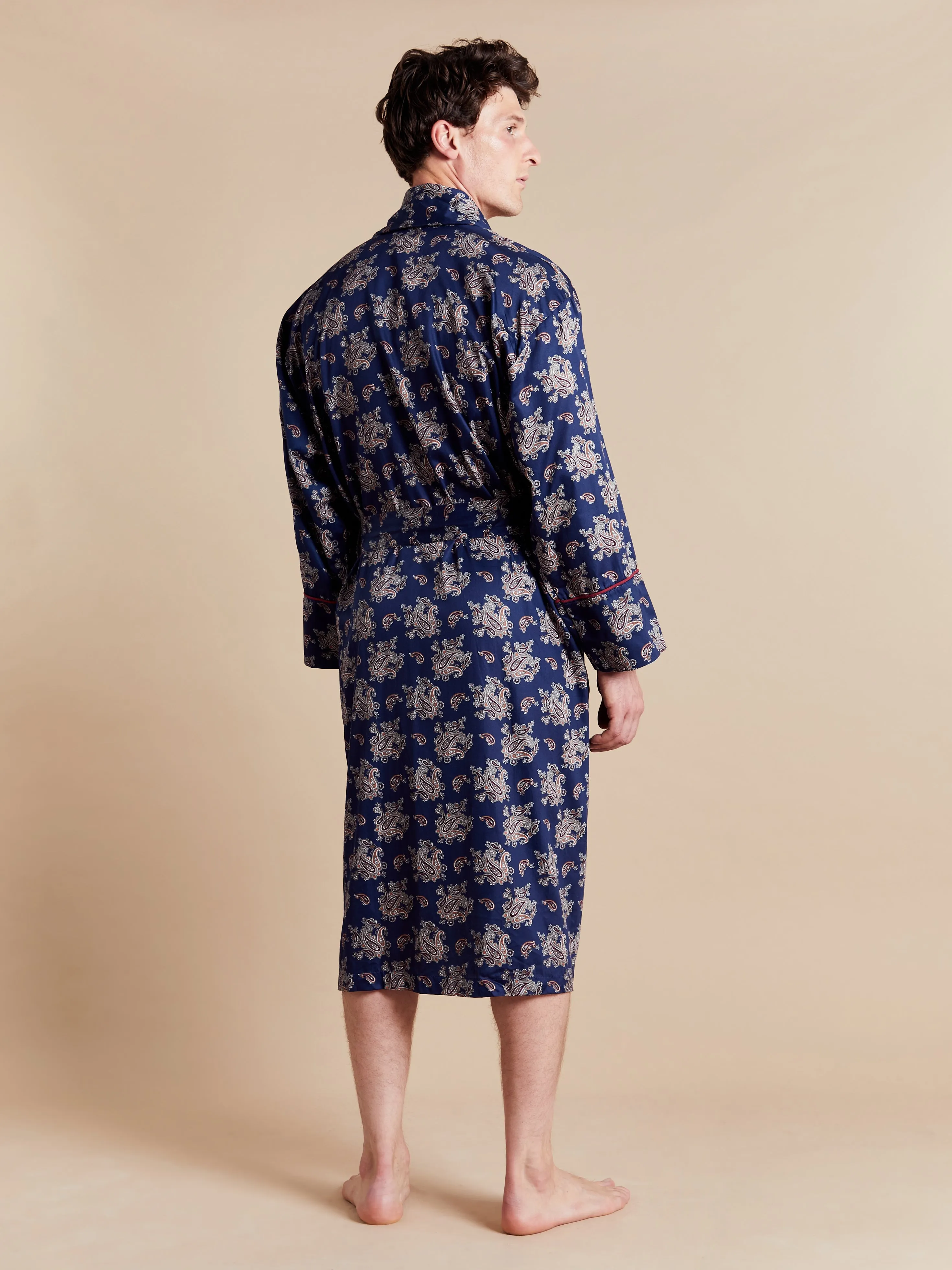 Lightweight Men's Robe - Gatsby Paisley Blue