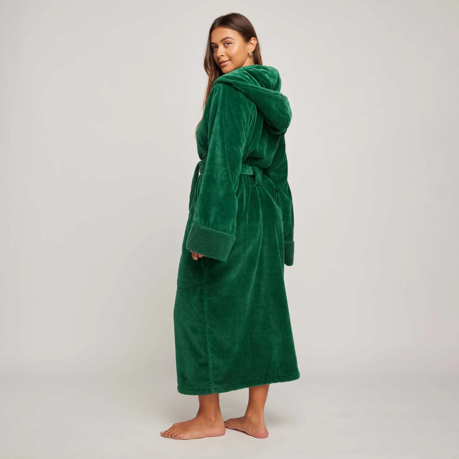 Organic Cotton Hooded Robe - Womens