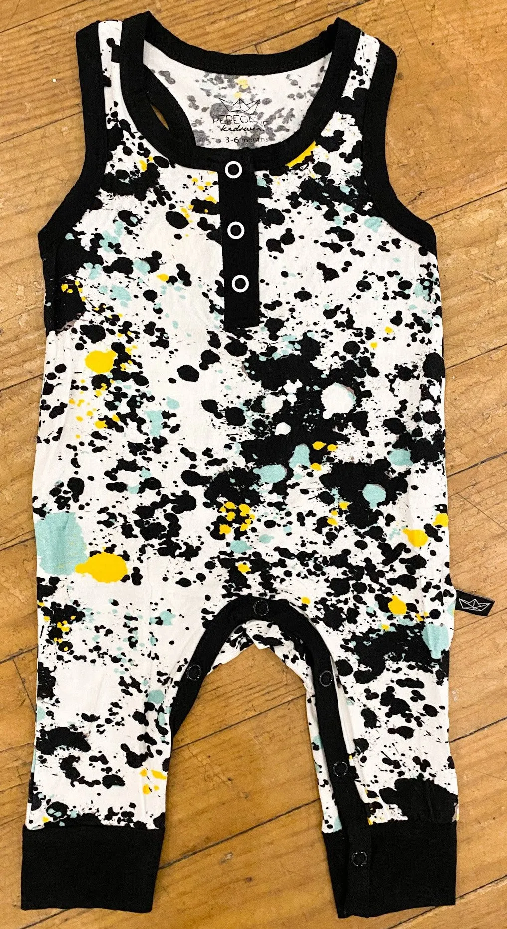 Peregrine Kidswear Splatter Paint Henley Tank Romper