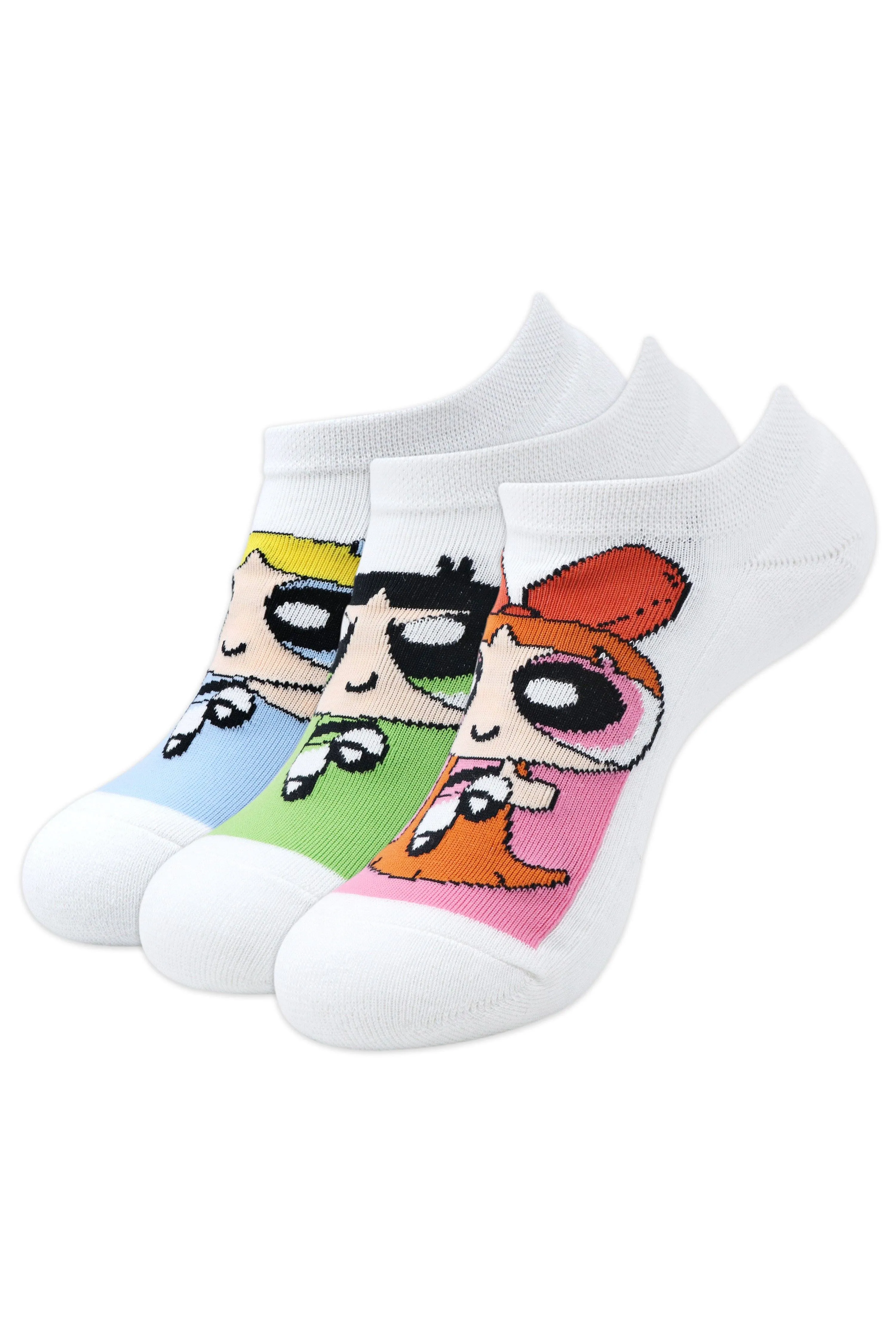 Powerpuff Girls Women Cushioned Low Cut Socks by Balenzia -(Pack of 3 Pairs/1U)