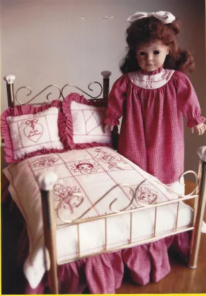 Redwork Nights Little Quilt & Doll Clothes