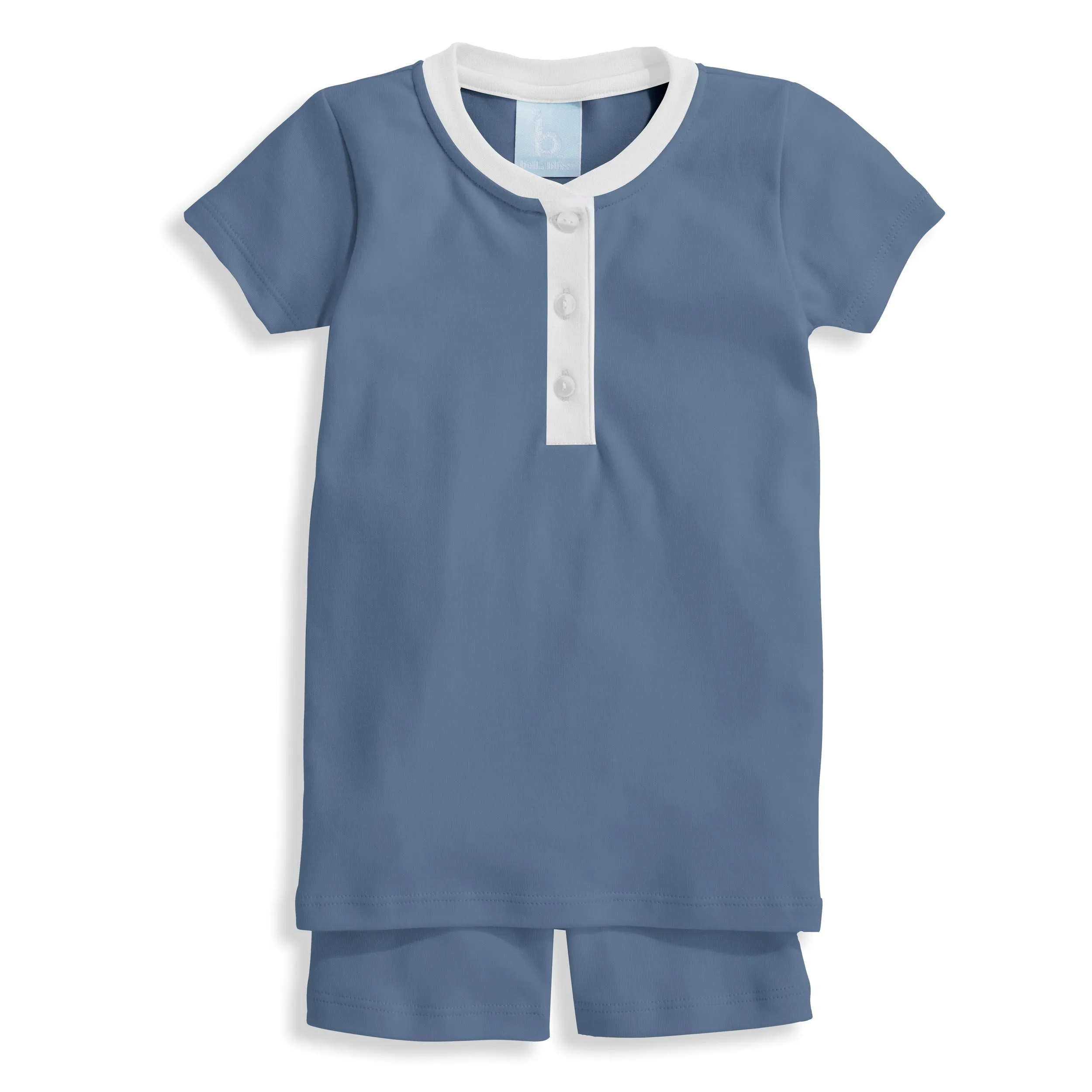 Short Pima Jammies -- Steel Blue