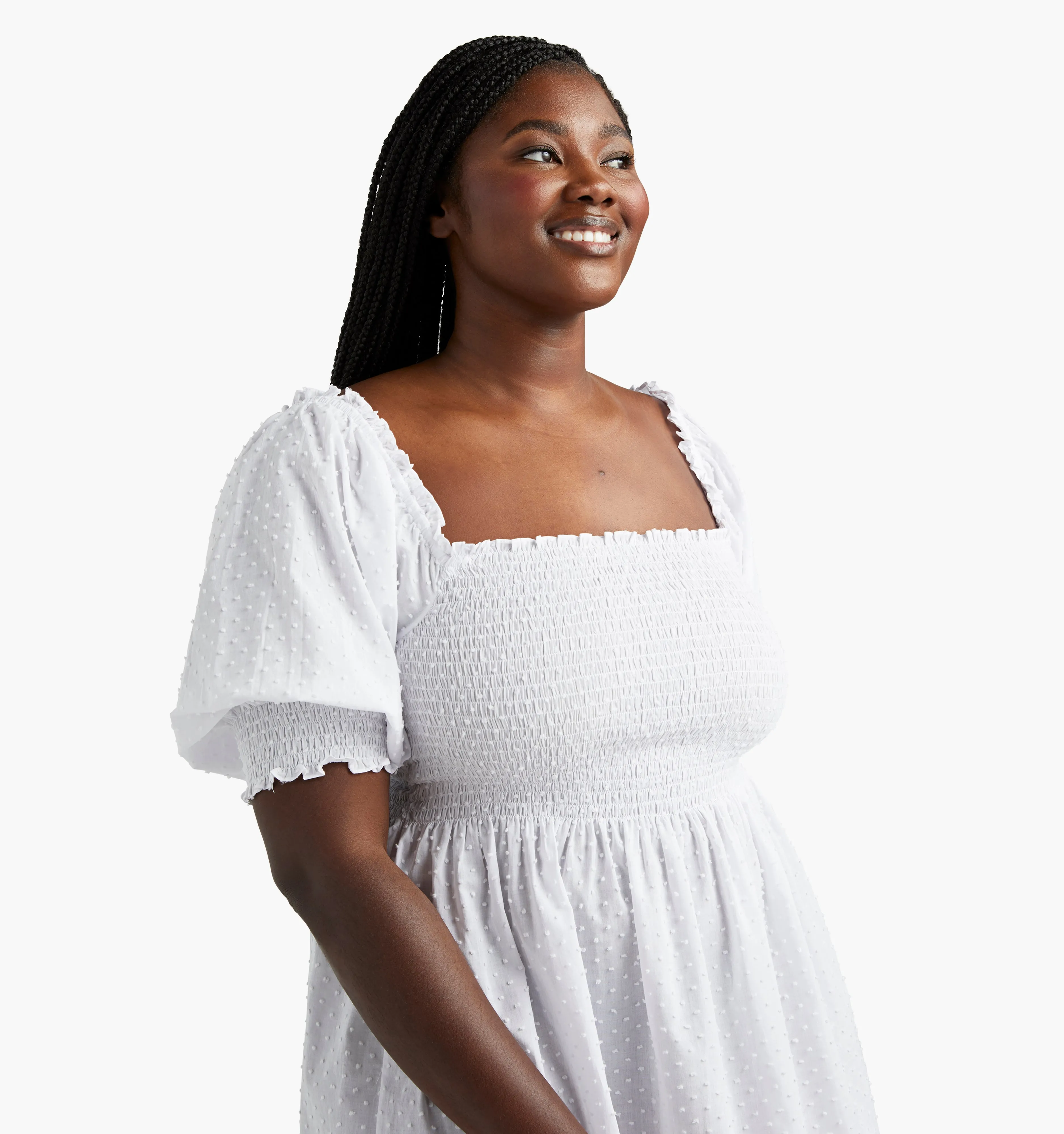 The Athena Nap Dress - White Swiss Dot