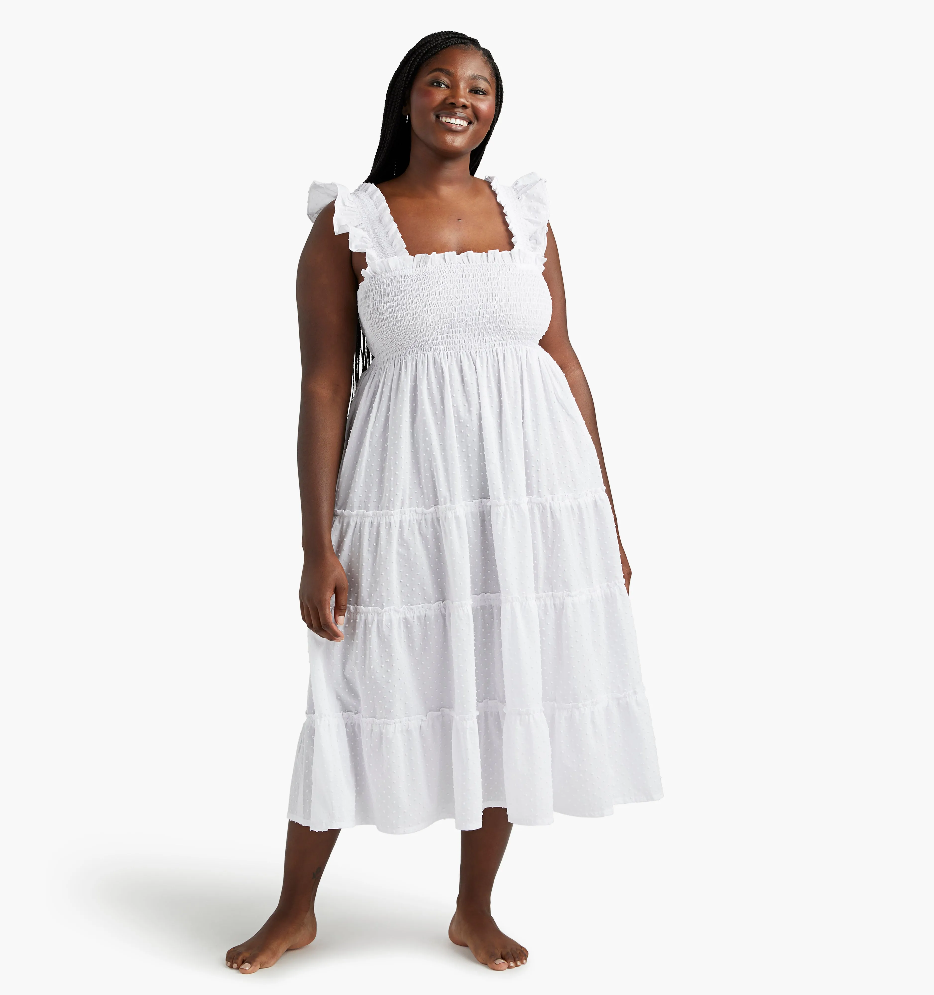 The Ellie Nap Dress - White Swiss Dot