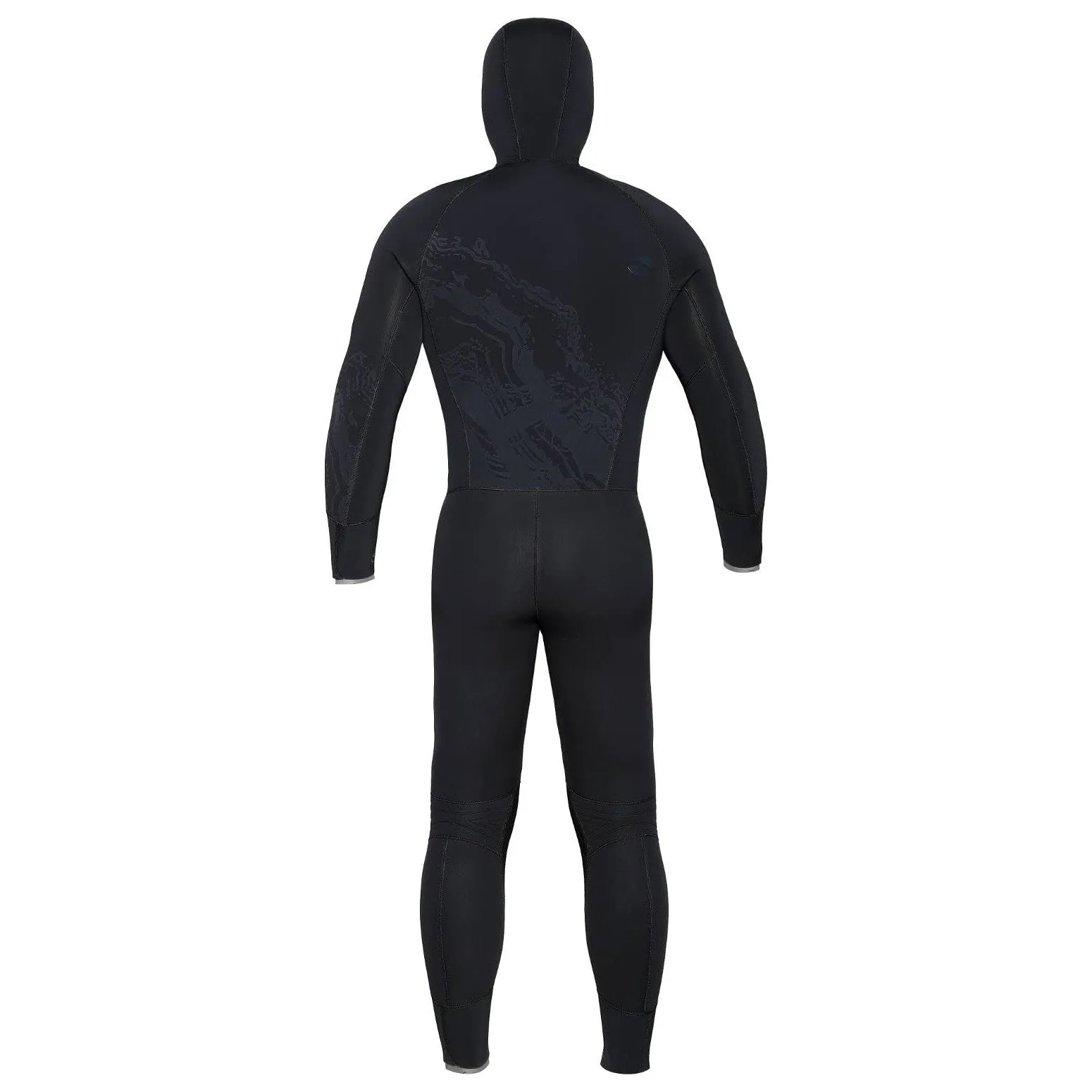 Used Bare 8/7mm Mens Velocity Hooded Semi Dry Wetsuit -Black-Large