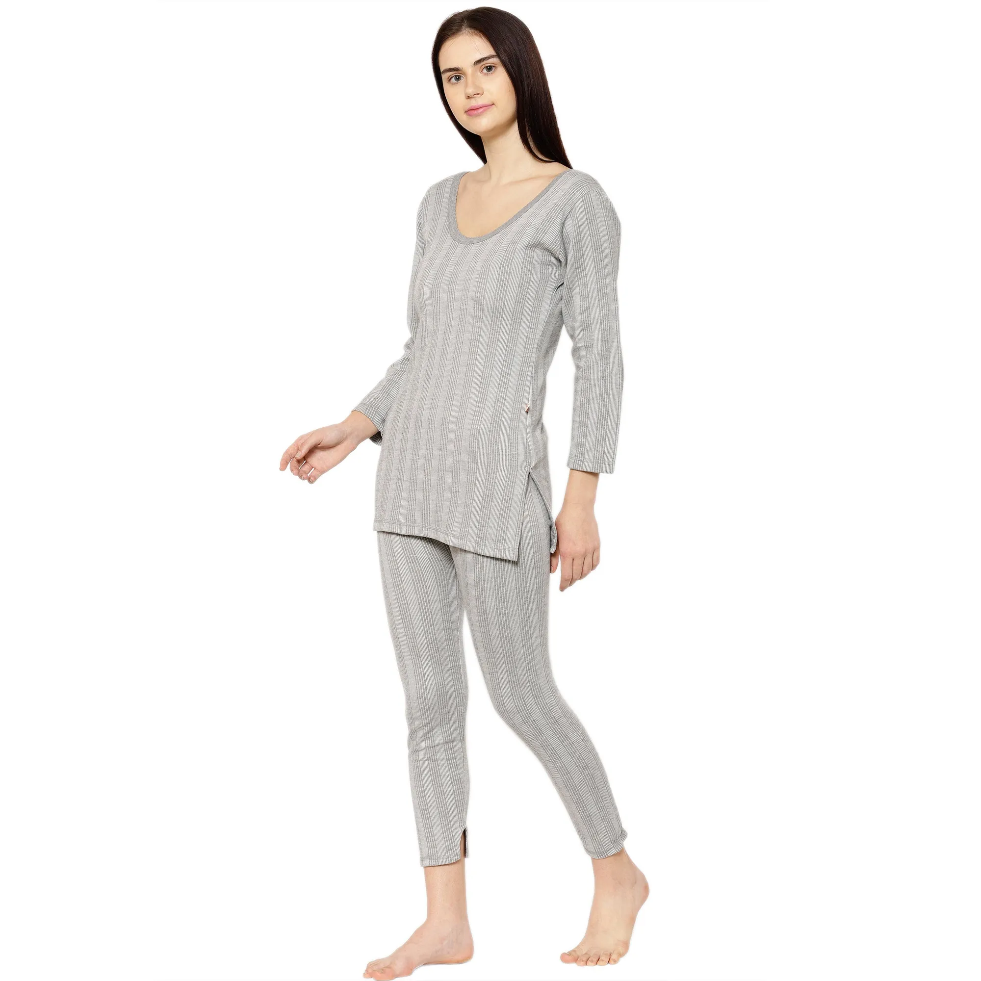 Vimal Jonney Grey Top - Bottom Set Thermal For Women's