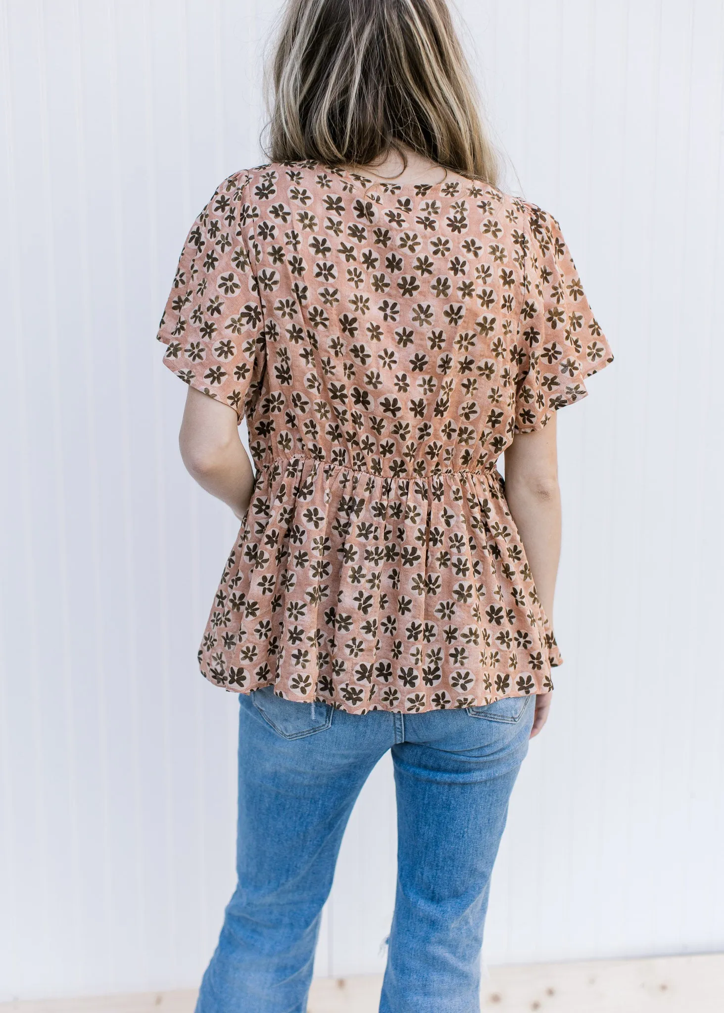 X Apricot Watercolor Top